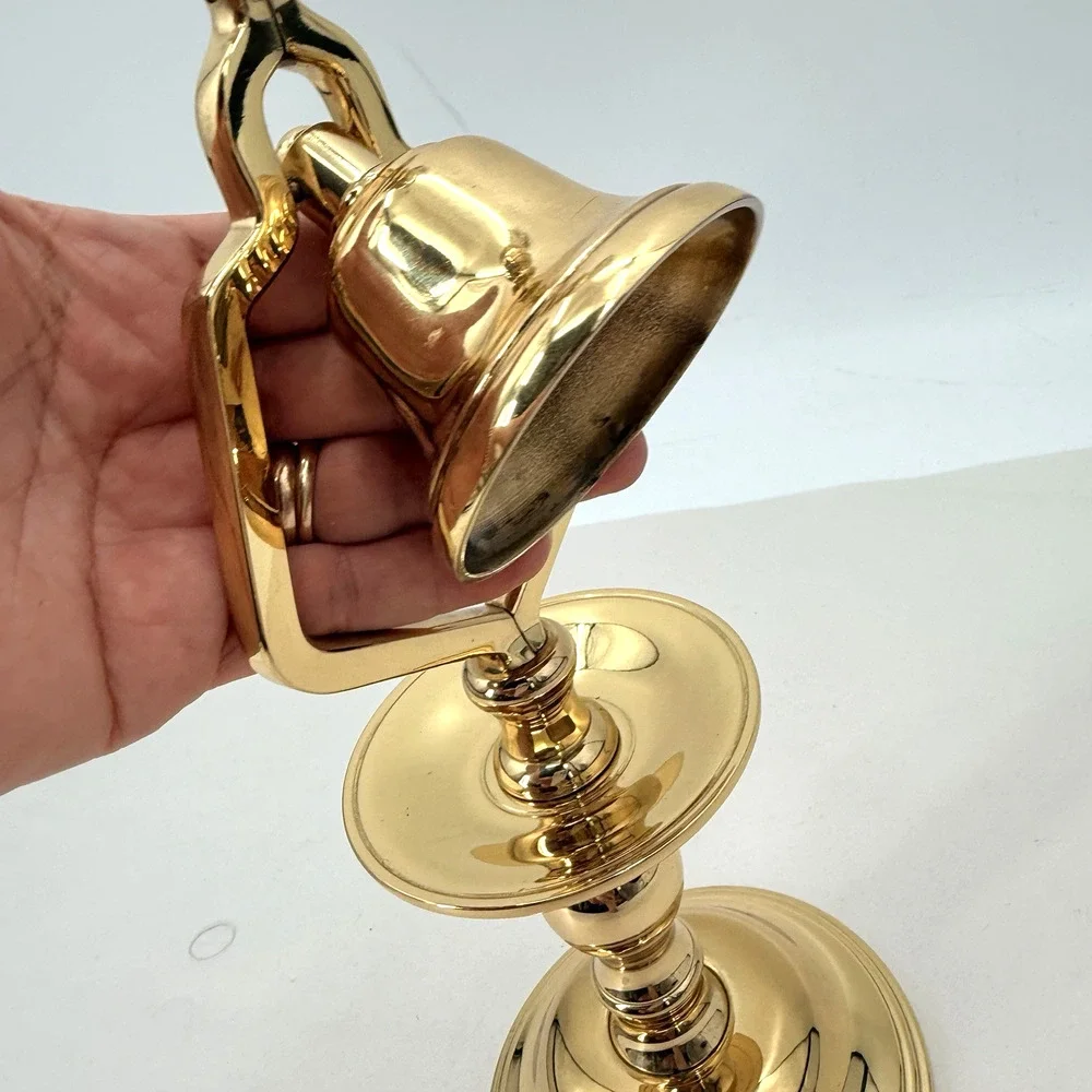 Vintage Baldwin Solid Polished Brass Tavern Bell Taper Candlestick Holder